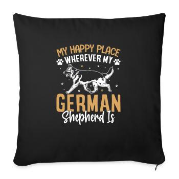 German Shepherd Dog Mom T-Shirt - Sofa pillowcase 17,3'' x 17,3'' (45 x 45 cm) - black - Front