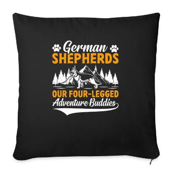 Dog Owner German Shepherd Birthday - Sofa pillowcase 17,3'' x 17,3'' (45 x 45 cm) - black - Front
