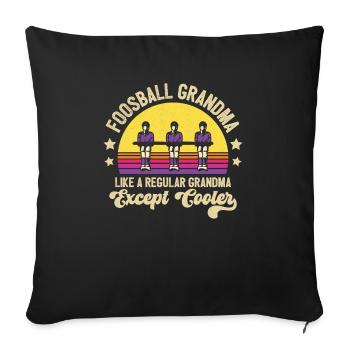 Foosball Grandmother Retro Table Soccer Vintage Wo - Sofa pillowcase 17,3'' x 17,3'' (45 x 45 cm) - black - Front