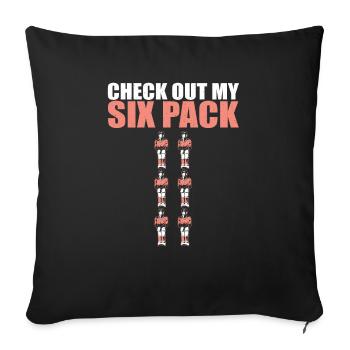 Check Out My Six Pack Funny Table Soccer Foosball - Sofa pillowcase 17,3'' x 17,3'' (45 x 45 cm) - black - Front