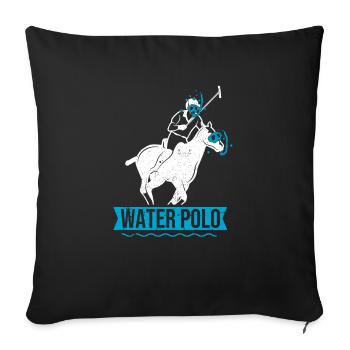 Water Polo Drôle de plongée en apnée Sports de chevaux Blague - Housse de coussin décorative 45 x 45 cm - noir - Devant