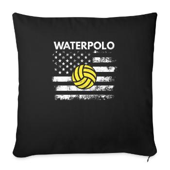 Vintage American USA Flagge Wasserball Cool Schwim - Sofakissenbezug 45 x 45 cm - Schwarz - Vorne
