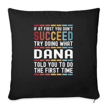 Dana Nom personnalisé drôle anniversaire Noël - Housse de coussin décorative 45 x 45 cm - noir - Devant
