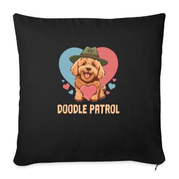 Doodle Patrol Goldendoodle Papa Mignon Chien Maman - Housse de coussin décorative 45 x 45 cm - noir - Devant