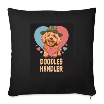 Doodles Handler Goldendoodle Dad Doodle Mama Mignon - Housse de coussin décorative 45 x 45 cm - noir - Devant