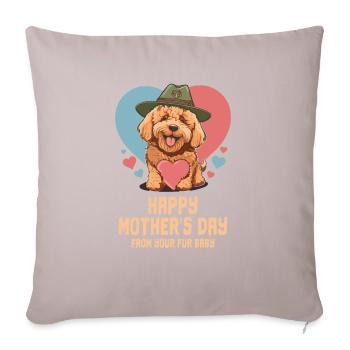 Bonne fête des mères de votre bébé à fourrure - Housse de coussin décorative 45 x 45 cm - taupe clair - Devant