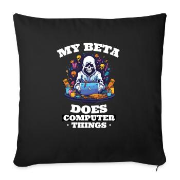 Ma bêta fait des programmeurs informatiques - Housse de coussin décorative 45 x 45 cm - noir - Devant