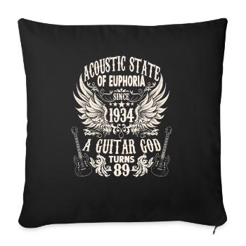 hobby musician guitarist birthday 1934 - Sofa pillowcase 17,3'' x 17,3'' (45 x 45 cm) - black - Front