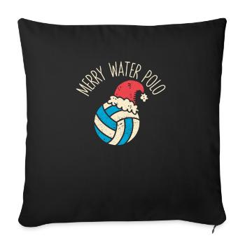 Joyeux joueur de water-polo Entraîneur des fans Noël - Housse de coussin décorative 45 x 45 cm - noir - Devant