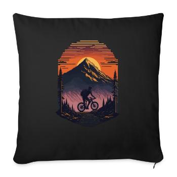 Retro bike in the mountains - Sofa pillowcase 17,3'' x 17,3'' (45 x 45 cm) - black - Front