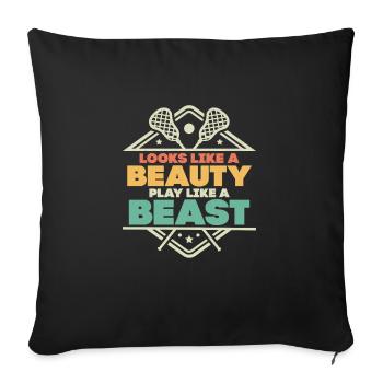 On dirait une beauté Jouer comme une bête Lacrosse Gir - Housse de coussin décorative 45 x 45 cm - noir - Devant