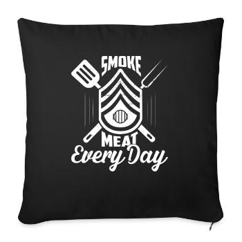 Smoke Meat Every Day Grilling BBQ Smoker - Sofakissenbezug 45 x 45 cm - Schwarz - Vorne