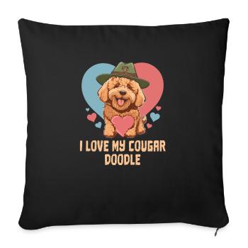 Funny I Love My Doodle Goldendoodle Dad Doodle - Sofa pillowcase 17,3'' x 17,3'' (45 x 45 cm) - black - Front
