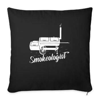 Smokeologist Smoker BBQ Grilling - Sofakissenbezug 45 x 45 cm - Schwarz - Vorne