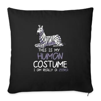 Zebra - Sofa pillowcase 17,3'' x 17,3'' (45 x 45 cm) - black - Front