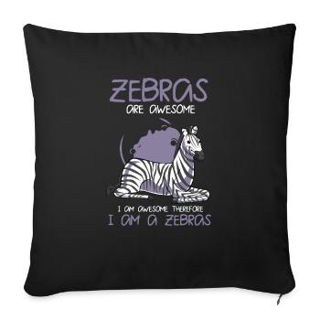 Zebra - Sofa pillowcase 17,3'' x 17,3'' (45 x 45 cm) - black - Front