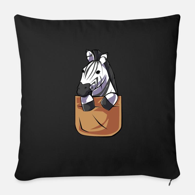 Zebra - Sofakissenbezug 45 x 45 cm - Schwarz