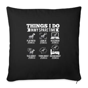 Zebra - Sofa pillowcase 17,3'' x 17,3'' (45 x 45 cm) - black - Front
