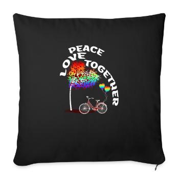 LGBTQ Bicycle Tree LGBT Saying Rainbow - Sofa pillowcase 17,3'' x 17,3'' (45 x 45 cm) - black - Front