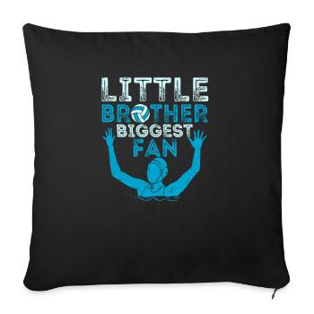 Little Brother Le plus grand fan de water-polo drôle - Housse de coussin décorative 45 x 45 cm - noir - Devant