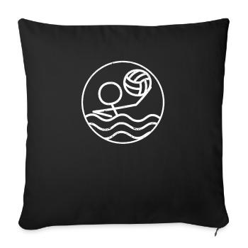 Wasserball Silhouette Spieler Trainer Fan Schwimm - Sofakissenbezug 45 x 45 cm - Schwarz - Vorne