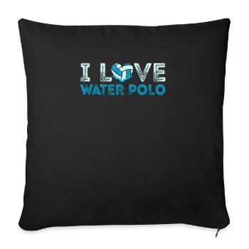 I Love Water Polo Heart Vintage Funny Water - Sofa pillowcase 17,3'' x 17,3'' (45 x 45 cm) - black - Front