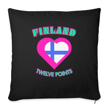 Finlande Douze points - 12 points pour la Finlande - Housse de coussin décorative 45 x 45 cm - noir - Devant