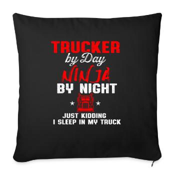 Truck Driver Trucker Driving - Sofa pillowcase 17,3'' x 17,3'' (45 x 45 cm) - black - Front