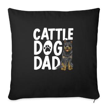 Bouvier australien chien rouge bleu talon - Housse de coussin décorative 45 x 45 cm - noir - Devant