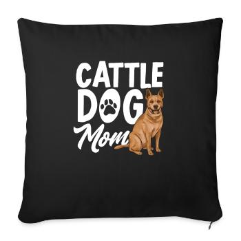 Bouvier australien chien rouge bleu talon - Housse de coussin décorative 45 x 45 cm - noir - Devant
