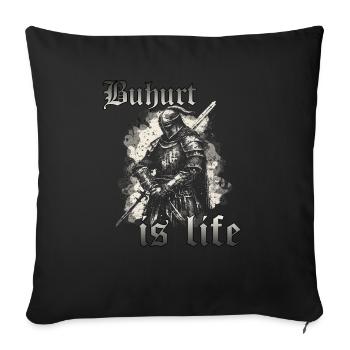 Tournoi des Chevaliers HEMA Buhurt Buhurd Tjost Warrior - Housse de coussin décorative 45 x 45 cm - noir - Devant