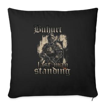 Tournoi de Chevaliers Motif Gymnastique Joute Guerrier Buhurt - Housse de coussin décorative 45 x 45 cm - noir - Devant