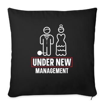 Mariage le jour du mariage des mariés Mariage juste marié - Housse de coussin décorative 45 x 45 cm - noir - Devant