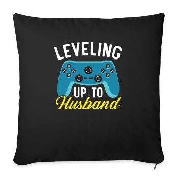 Mariage le jour du mariage des mariés Mariage juste marié - Housse de coussin décorative 45 x 45 cm - noir - Devant