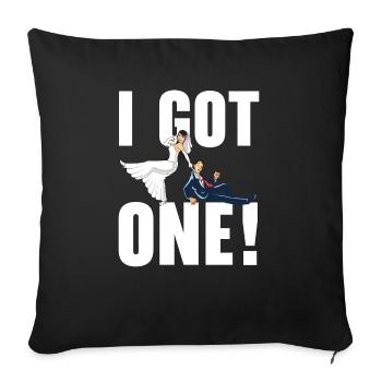 Mariage le jour du mariage des mariés Mariage juste marié - Housse de coussin décorative 45 x 45 cm - noir - Devant