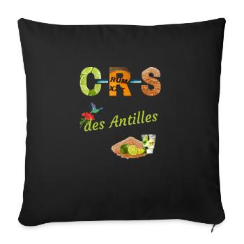 CRS des Antilles Citron Rhum Sucre Apéro Humour - Housse de coussin décorative 45 x 45 cm - noir - Devant