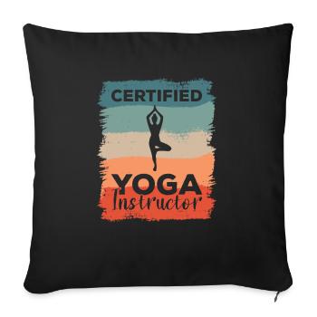 Instructeur de yoga certifié Méditation - Housse de coussin décorative 45 x 45 cm - noir - Devant