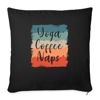 Yoga Café Siestes Méditation - Housse de coussin décorative 45 x 45 cm - noir - Devant