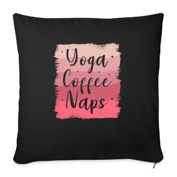 Yoga Café Siestes Méditation - Housse de coussin décorative 45 x 45 cm - noir - Devant