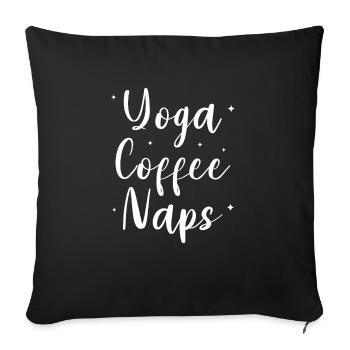 Yoga Café Siestes Méditation - Housse de coussin décorative 45 x 45 cm - noir - Devant