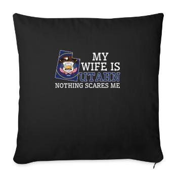 Rien ne me fait peur Utahn Wife Utah - Housse de coussin décorative 45 x 45 cm - noir - Devant