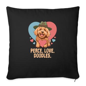 Peace Love Doodles Goldendoodle Dog Dad Doodle - Sofa pillowcase 17,3'' x 17,3'' (45 x 45 cm) - black - Front