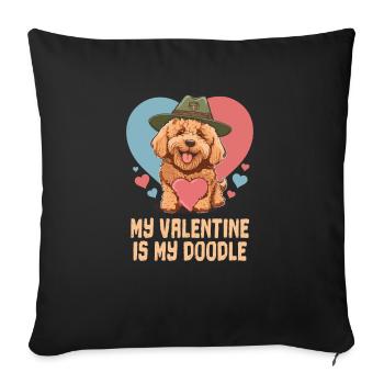 Funny Goldendoodle Dog Dad Doodle Mama Golden - Sofakissenbezug 45 x 45 cm - Schwarz - Vorne