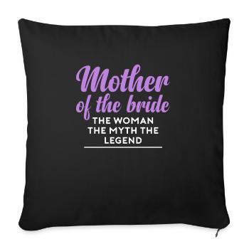Brides Maman Mère De La Bride Brautmutter Chemise - Housse de coussin décorative 45 x 45 cm - noir - Devant