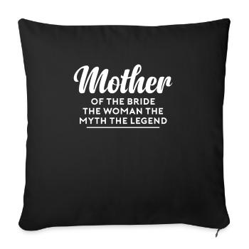 Brides Maman Mère De La Bride Brautmutter Chemise - Housse de coussin décorative 45 x 45 cm - noir - Devant