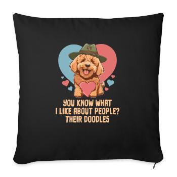 Vous savez ce que j’aime chez les gens leurs griffonnages - Housse de coussin décorative 45 x 45 cm - noir - Devant