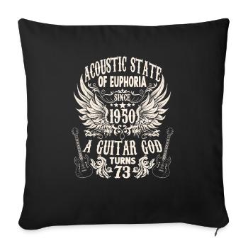 Fan de guitare Musicien Guitaristes Anniversaire 1950 - Housse de coussin décorative 45 x 45 cm - noir - Devant