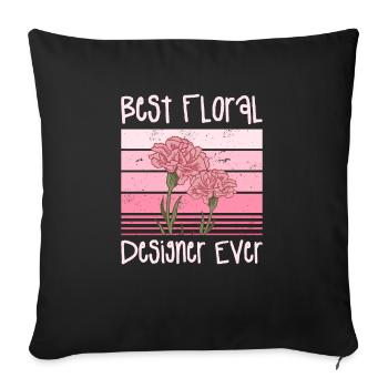 Meilleur arrangement floral de tous les temps - Housse de coussin décorative 45 x 45 cm - noir - Devant