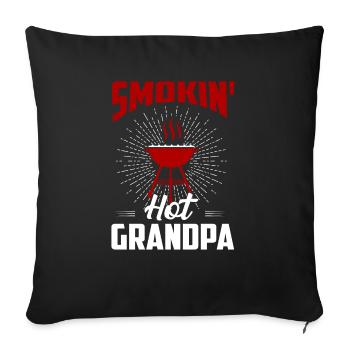 Smokin' Hot Grandpa Grilling BBQ Smoker - Sofakissenbezug 45 x 45 cm - Schwarz - Vorne