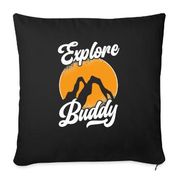 Wandern Berge Klettern Wanderer Trek Ich liebe Wandern - Sofakissenbezug 45 x 45 cm - Schwarz - Vorne